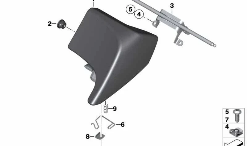 Tornillo para bloqueo de asiento OEM 52537704593 para BMW Motorrad R1200RT, R900RT... y más. Original BMW Motorrad.