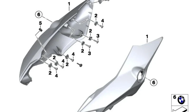Esnórquel de aspiración izquierdo OEM 46638549801 para motos BMW F800R (K73). Original BMW Motorrad.