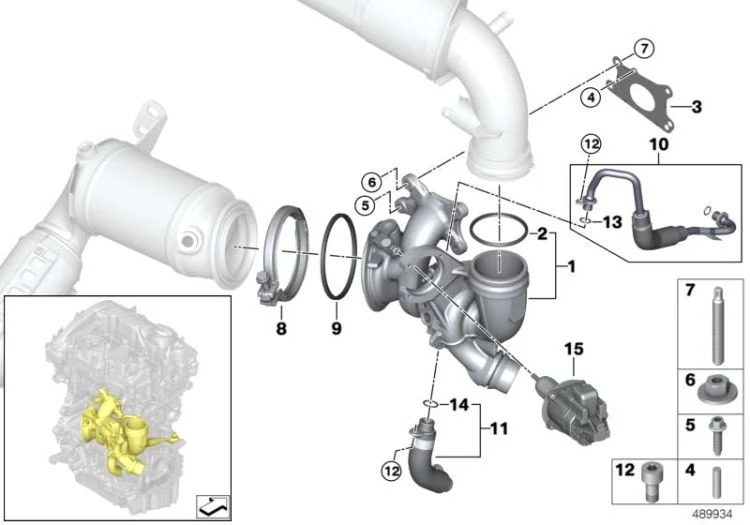 Turbocompresor OEM 11659488207 para MINI F56, F55, Clubman F54, Cabrio F57, Countryman F60. Original MINI.