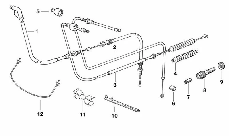 Cable del embrague OEM 32732324961 para motos BMW R 1100 GS, R 1100 R, R 1100 RT, R 850 GS, R 850 R, R 850 RT. Original BMW Motorrad.