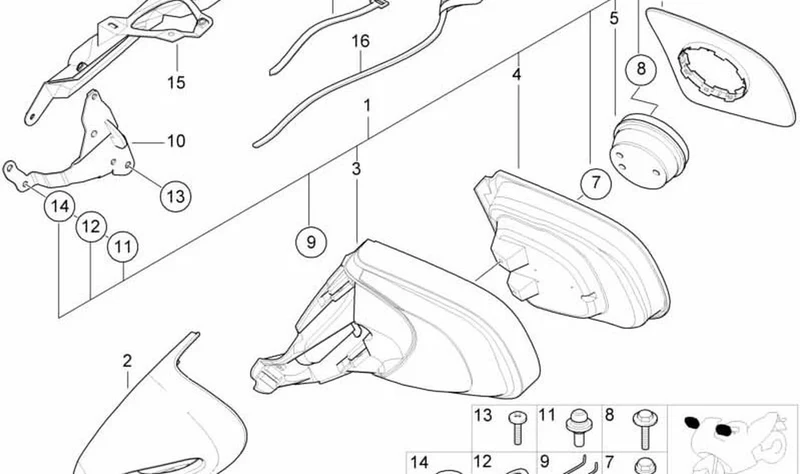 Caperuza izquierda cromo OEM 51167670951 para motos BMW K1200LT (1998-2009). Original BMW Motorrad.