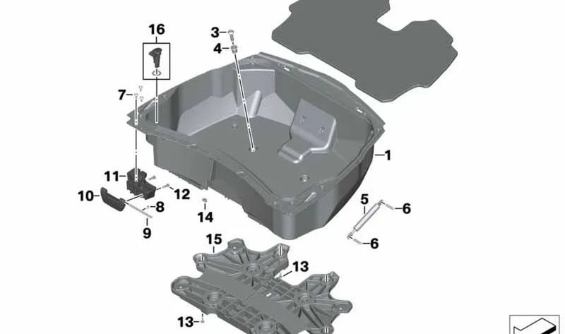 Contraapoyo derecho OEM 46548558040 para BMW Motorrad K1600 Bagger. Original BMW Motorrad.