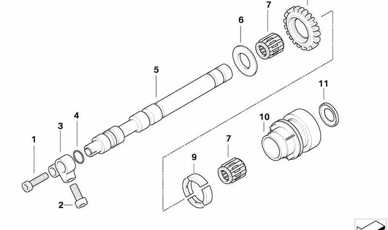 Arandela de tope derecha OEM 11277722638 para motos BMW K1200S, K1300S, K1200R, K1300R, K1200GT, K1300GT. Original BMW Motorrad.