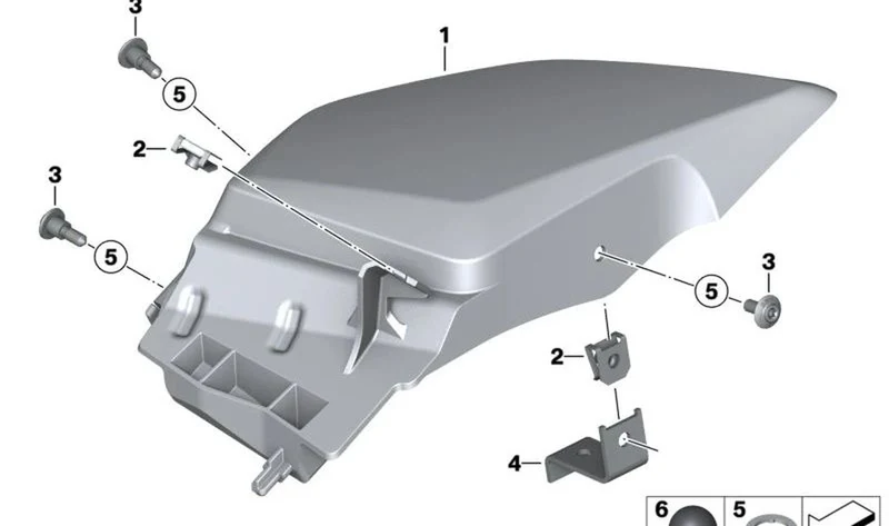Angular de apoyo OEM 46638556193 para motos BMW R1200RT, R1250RT. Original BMW Motorrad.