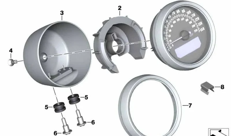 Cuadro de instrumentos OEM 62111691261 para motos BMW R nineT, R nineT Pure, R nineT Scrambler, R nineT Racer, R nineT Urban G/S. Original BMW Motorrad.