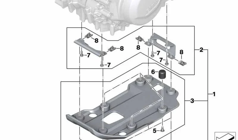 Protección de motor plástica OEM 11848564814 para motos BMW F 750 GS, F 800 GS, F 850 GS, F 900 GS, F 850 GS Adventure. Original BMW Motorrad.