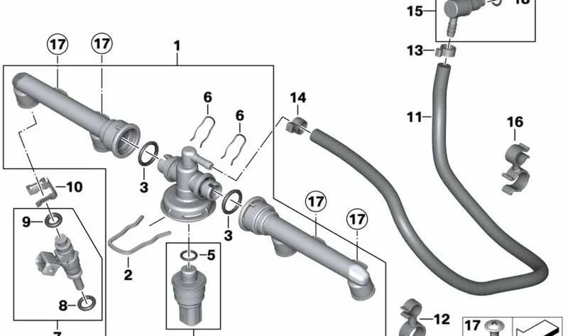 Conducto de tubo flexible OEM 13547709426 para motos BMW K1200S, K1300S, F800GS, F800R, C650GT... y más. Original BMW Motorrad.