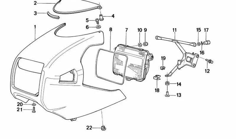 Luna parabrisas negra OEM 46632308054 para motos BMW K1 (K589). Original BMW Motorrad.