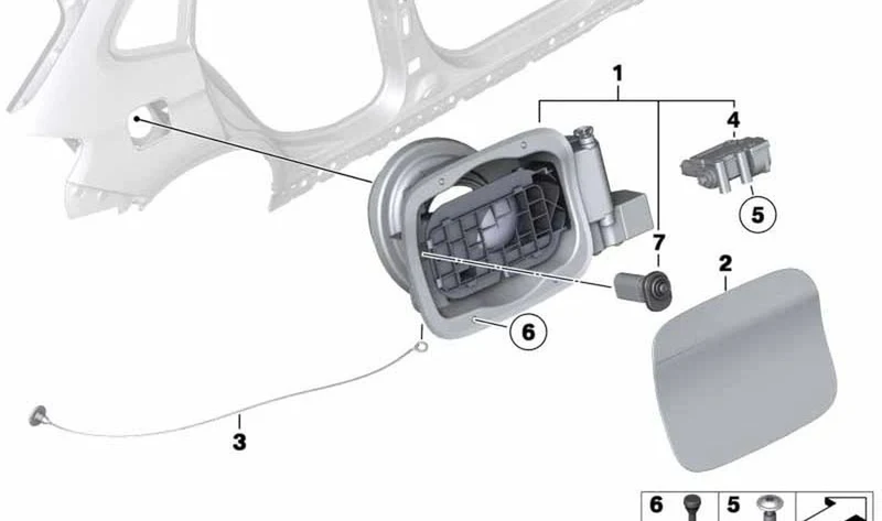 Maneta de puerta delantera derecha OEM 51257131748 para MINI R56, R57, R60, R61... y más. Original MINI.