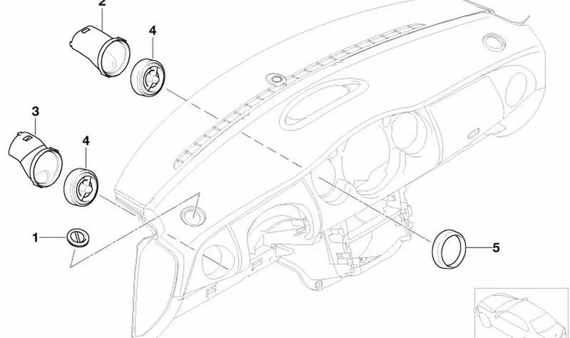Tobera desheladora cristal lateral OEM 51450819170 para MINI R50, R53, Cabrio R52. Original MINI.