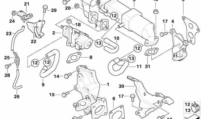 Junta OEM 11717801379 para MINI R50, One D R81T, One D R82T. Original MINI.