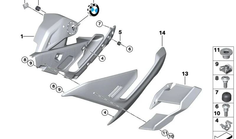 Boquilla OEM 46638564076 para motos BMW R 1250 R, R 1250 RS, S 1000 R, S 1000 RR, M 1000 R, M 1000 RR, M 1000 XR... y más. Original BMW Motorrad.