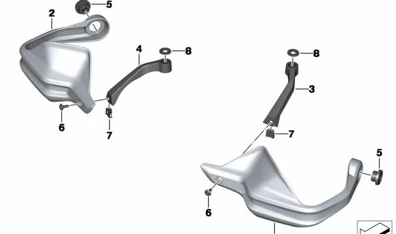 Brazo de fijación del guardamanos OEM 46638535315 para motos BMW F 800 GS Adventure (2013-2017). Original BMW Motorrad.