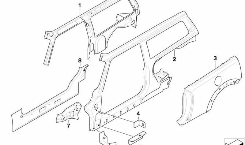 Marco lateral exterior izquierdo OEM 41002756885 para MINI Clubman R55, R55 LCI. Original MINI.