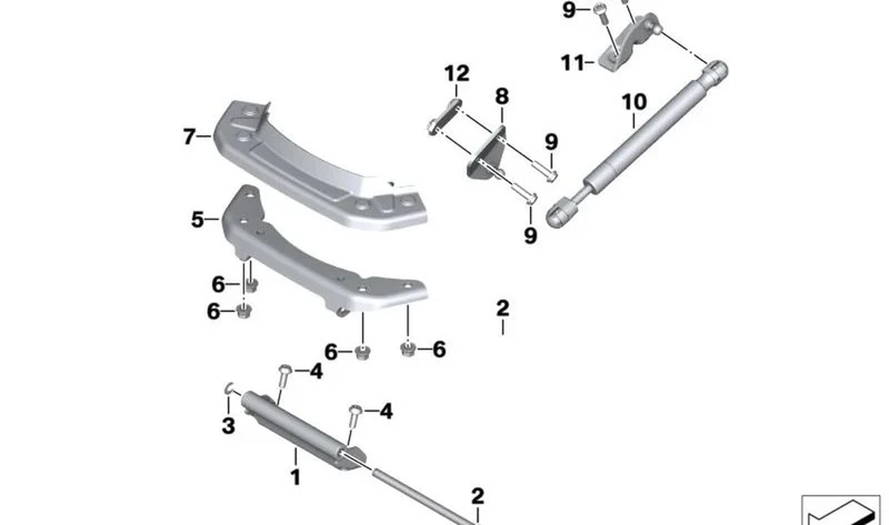 Bulón bisagra de asiento OEM 52538566916 para motos BMW C 400 GT, C 400 X. Original BMW Motorrad.