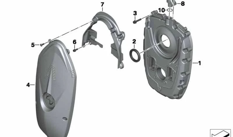 Tapa de caja de engranajes negra OEM 11149898630 para motos BMW R nineT, R nineT Pure, R nineT Scrambler, R nineT Urban G/S. Original BMW Motorrad.