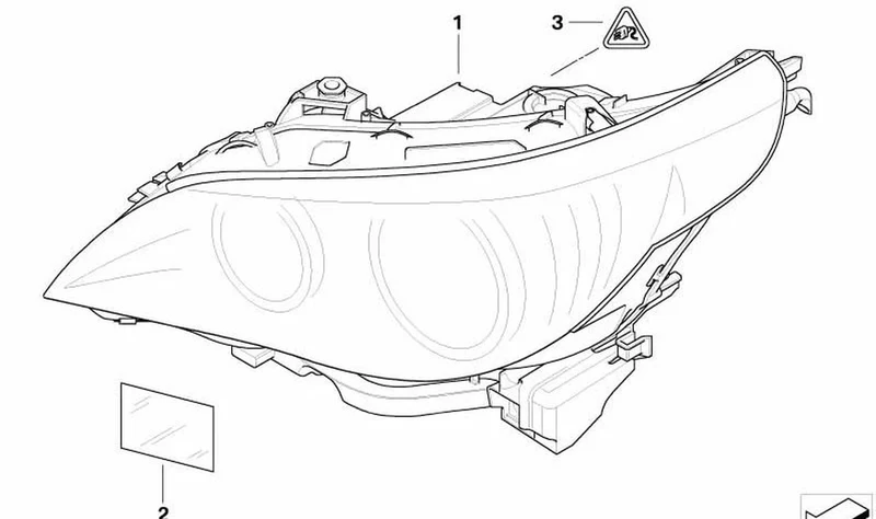 Bífaros de xenón adaptativo izquierdo OEM 63127045691 para BMW Serie 5 E60, E61 (2007-2009). Original BMW.