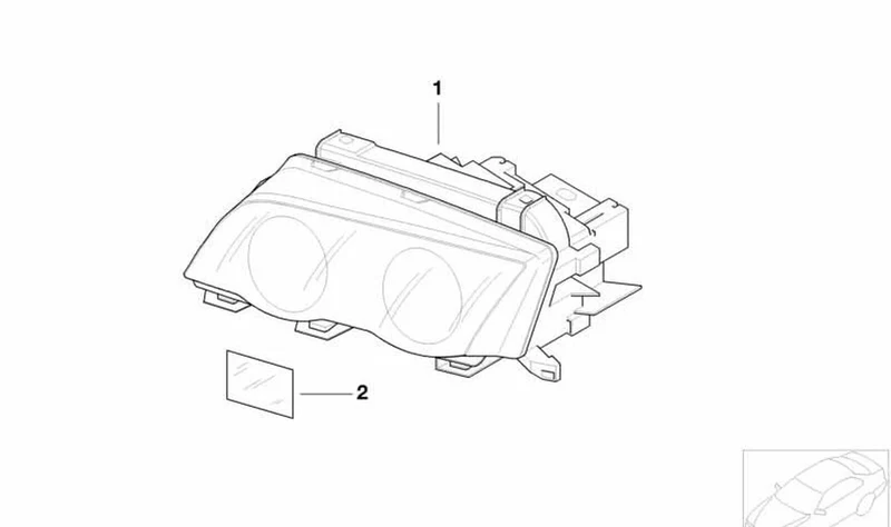 Faro delantero derecho OEM 63126904276 para BMW Serie 3 E46 (03/1998 - 08/2006). Original BMW.
