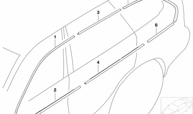 Cubierta de pozo exterior izquierda OEM 51348257733 para BMW X5 E53. Original BMW.