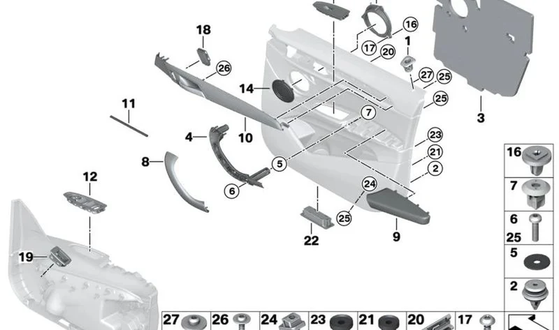 Moldura embellecedora izquierda Oxidsilber OEM 51417399579 para BMW X1 F48, X1 F48 LCI. Original BMW.
