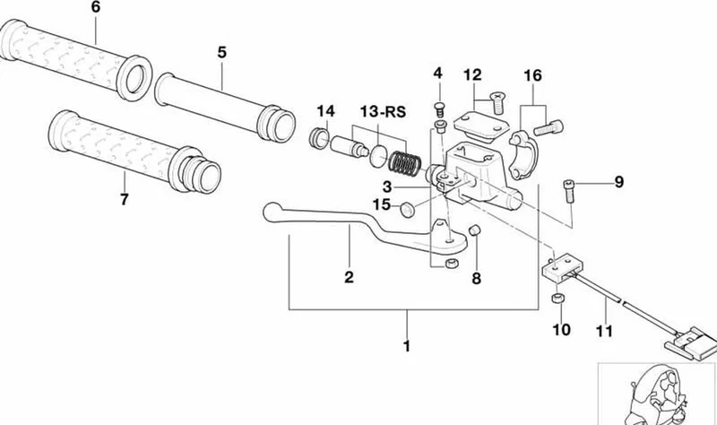 Juego de reparación fuelle OEM 32727664106 para BMW C1 (10/1999 - 04/2003). Original BMW Motorrad.