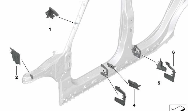 Pieza de entrada interior derecha OEM 41007402768 para MINI Clubman F54 (11/2014-07/2019), F54 LCI (05/2018-02/2024). Original MINI.