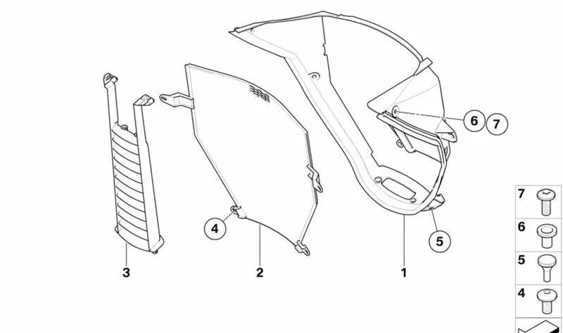 Guía de aire OEM 17117673162 para BMW Motorrad K 1200 S, K 1300 S. Original BMW Motorrad.