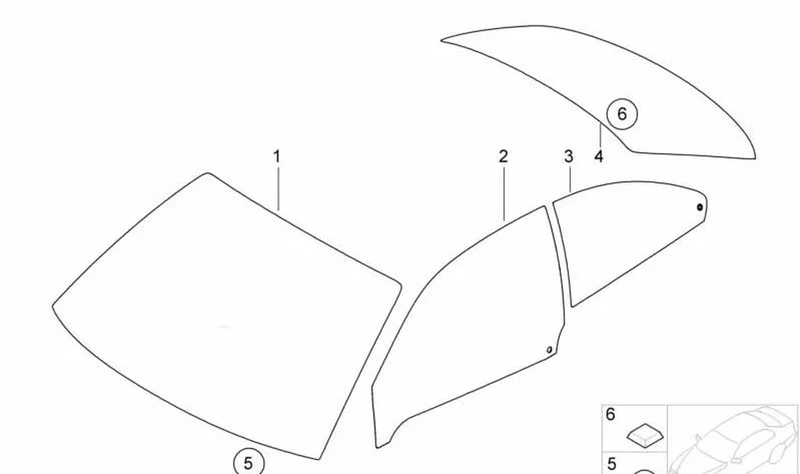 Ventanilla derivabrisas verde izquierda OEM 51368250335 para BMW Serie 3 E46 (316ti, 318ti). Original BMW.
