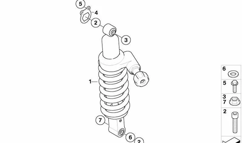 Amortiguador trasero OEM 33537716848 para BMW G 650 X. Original BMW Motorrad.