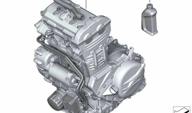 Motor negro OEM 11008554839 para motos BMW F 700 GS (2016-2018). Original BMW Motorrad.