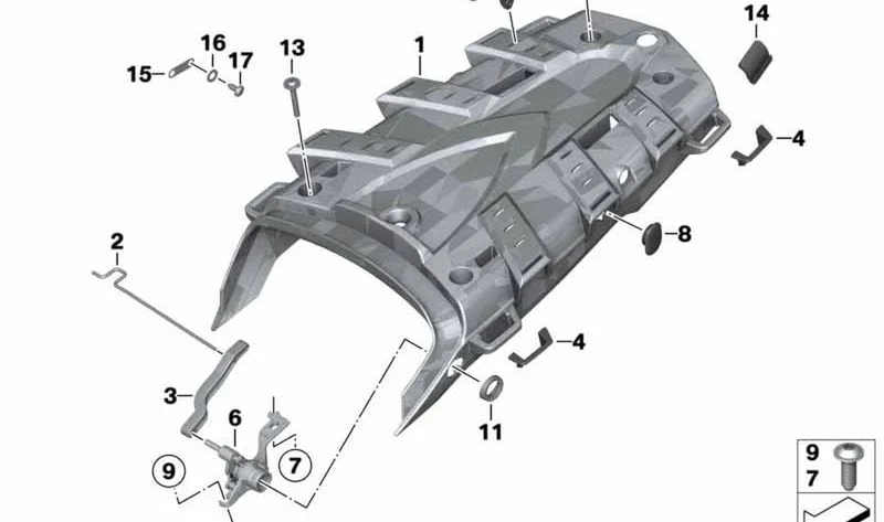 Tapa del cojinete OEM 46547704597 para motos BMW R1200GS, R1200GS Adventure. Original BMW Motorrad.