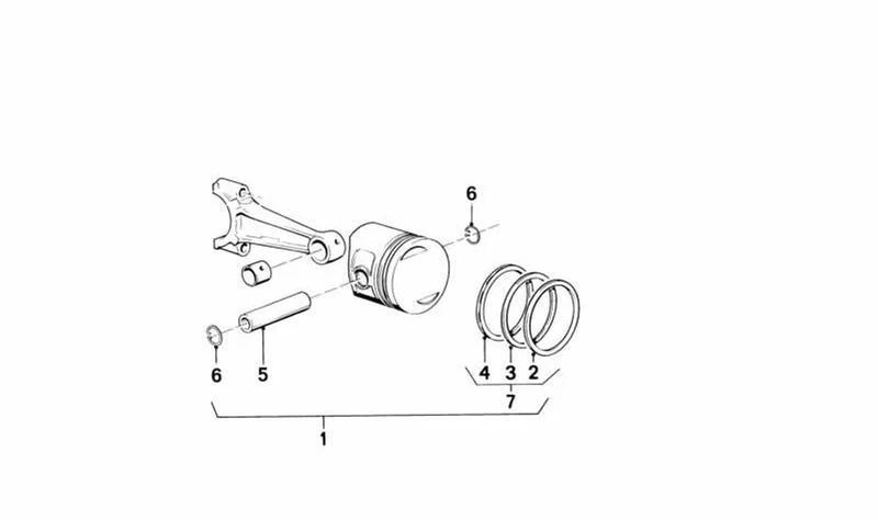 Juego de reparación de segmentos de pistones OEM 11251464247 para motos BMW K1, K 100, K 100 LT, K 100 RS. Original BMW Motorrad.