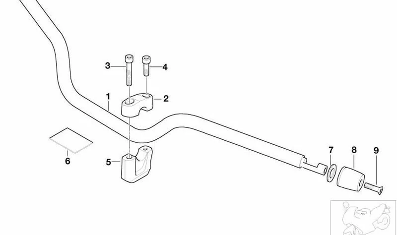 Manillar elevado OEM 32717653980 para BMW Motorrad R850R, R1150R, Rockster. Original BMW Motorrad.