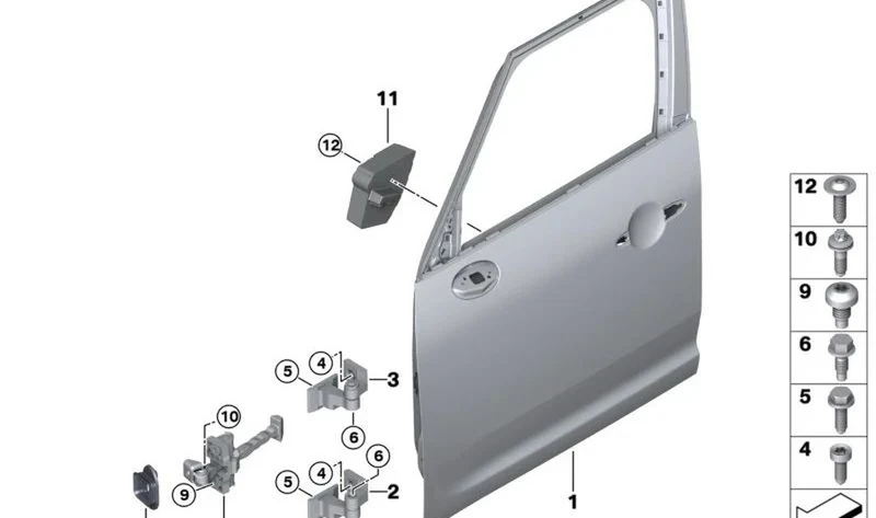 Crashpad puerta delantera izquierda OEM 51717390037 para MINI Countryman F60, F60 LCI. Original MINI.