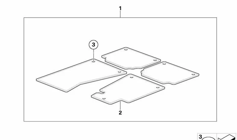 Juego de alfombras velours antracita OEM 51477919477 para BMW X5 E53 (10/1998 - 09/2006). Original BMW.