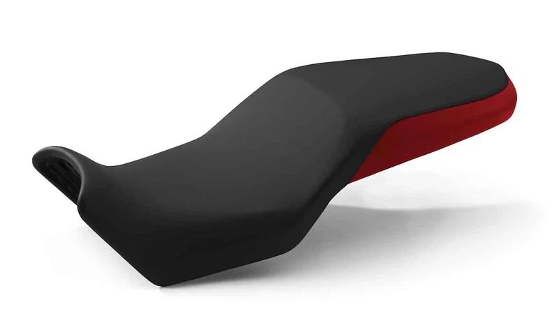 Asiento bajo negro/rojo OEM 52538564838 para motos BMW F750GS, F850GS. Original BMW Motorrad.