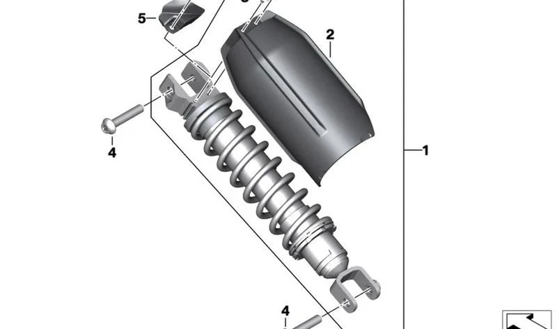 Amortiguador trasero OEM 33549444816 para motos BMW C Evolution, CE04. Original BMW Motorrad.