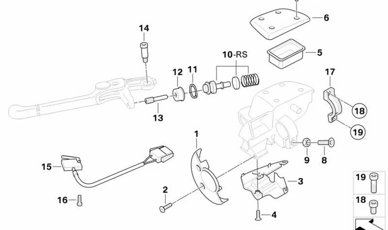 Abrazadera de sujeción OEM 32727683555 para BMW Motorrad K1200GT, R1200RT, R900RT... y más. Original BMW Motorrad.
