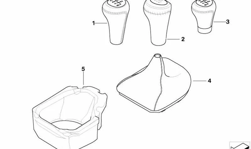 Recubrimiento de palanca de mando de cuero marrón OEM 25117521564 para BMW Serie 5 E60, E61. Original BMW.