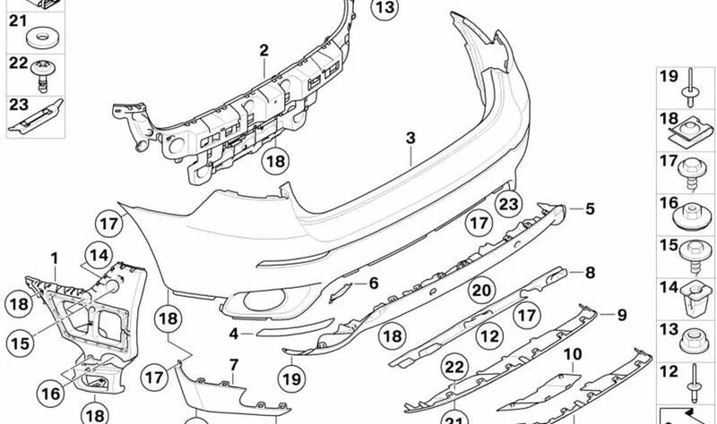 Piloto antiniebla trasero derecho OEM 63147187220 para BMW X6 E71, X6 E72 Hybrid. Original BMW.