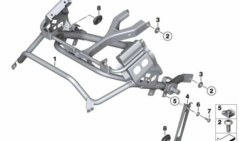 Soporte de revestimiento delantero OEM 46637667700 para motos BMW R1200GS (K25). Original BMW Motorrad.