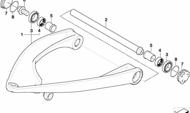 Eje delantero OEM 31428526447 para motos BMW R 1200 GS, R 1200 RT, R 1200 R, R 1200 ST, HP2 Sport... y más. Original BMW Motorrad.