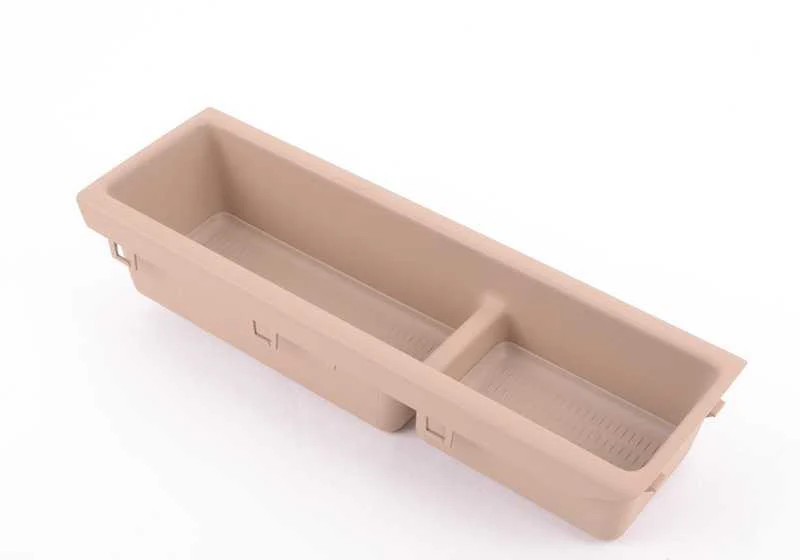 Suplemento consola central delantero OEM 51168217929 para BMW E46. Color Hellbeige. Original BMW.