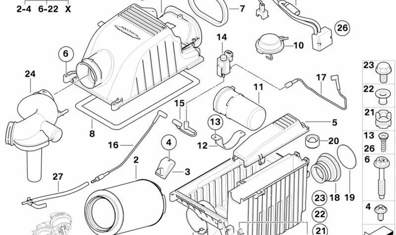 Trampilla de sonido OEM 13717558249 para MINI R52, R53 (Cooper S) con motor W11. Original MINI.