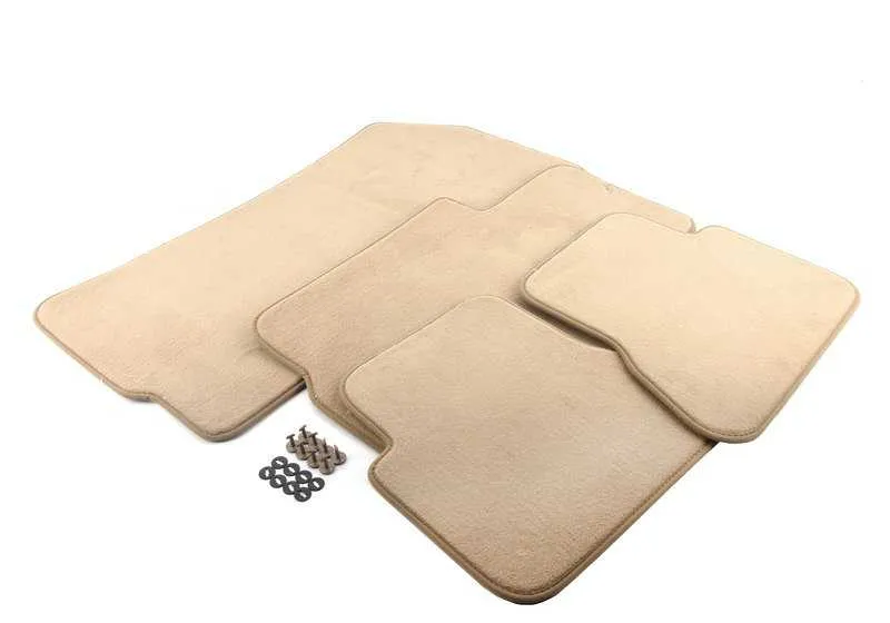 Juego de alfombrillas de velours beige OEM 51477007315 para BMW Serie 3 E46 (1998-2006). Original BMW.