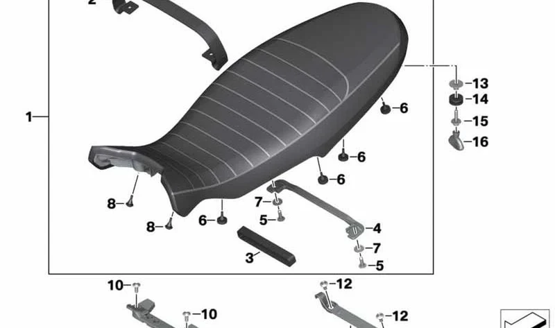 Banco del asiento marrón OEM 52538561882 para motos BMW R nineT Scrambler (K23). Original BMW Motorrad.