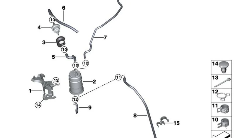 Abrazadera tubo flexible OEM 16138565832 para BMW Motorrad G310 R, G310 GS, G310 RR. Original BMW Motorrad.