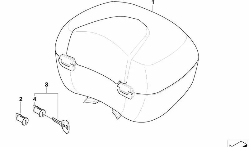 Top case granit-grau grande 49L OEM 71607727707 para BMW K1200 GT, K1300 GT (2007-2010). Original BMW Motorrad.
