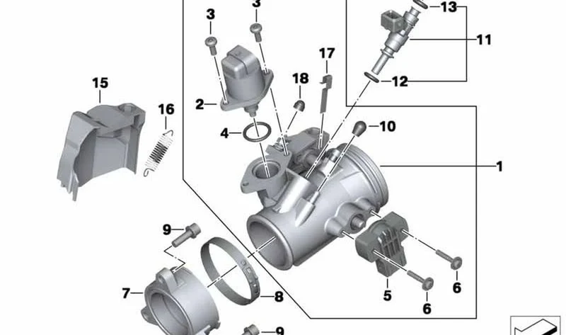 Regulador del ralentí OEM 13547714408 para motos BMW R nineT, R 1200 GS, R 1200 RT, R 1200 R... y más. Original BMW Motorrad.