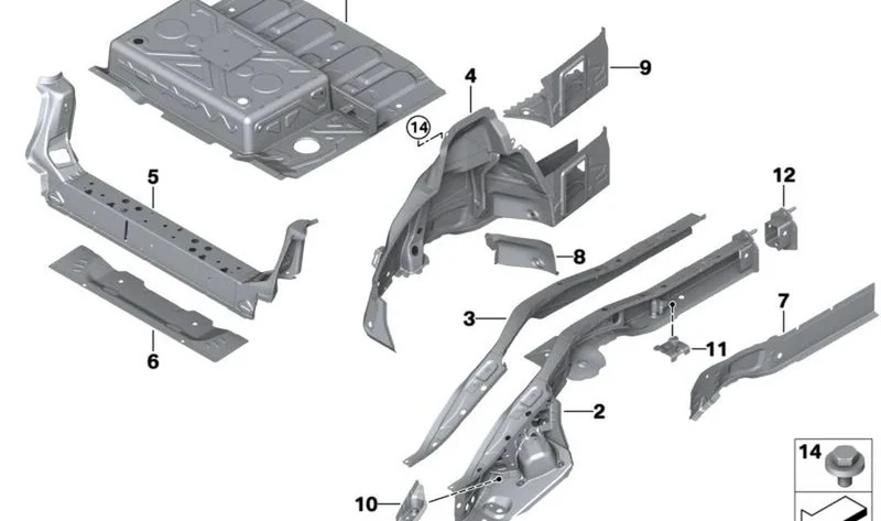 Asiento parachoques izquierdo OEM 41117402665 para MINI F56, F55, Clubman F54, Countryman F60... y más. Original MINI.